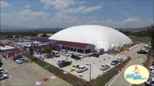 Inflatable storage tents